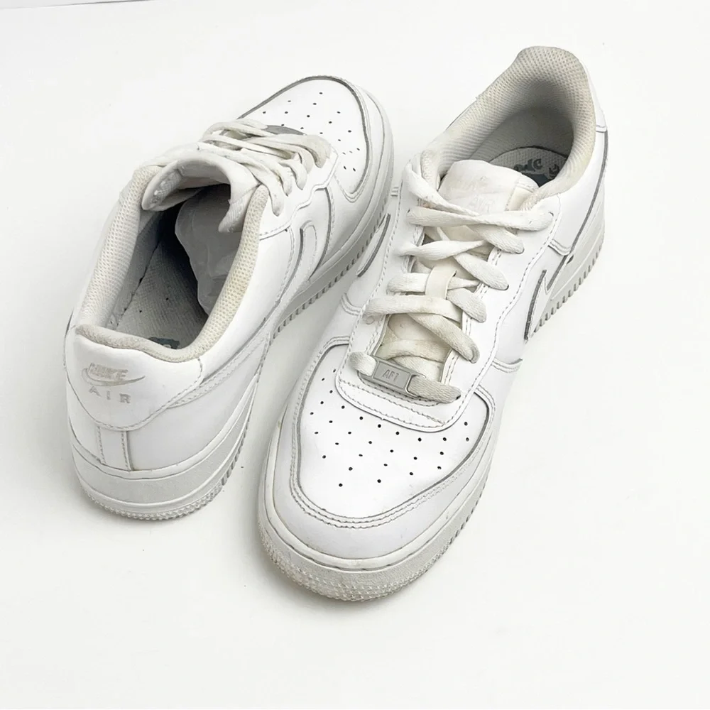 NIKE Leather Triple White Low Top AF1 DH2920-111 Youth 7Y Sports Athletics